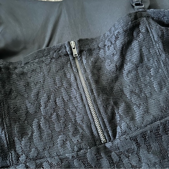 NWT Torrid Mesh Babydoll Tank Blouse Black Lace Animal Print - Picture 4 of 7